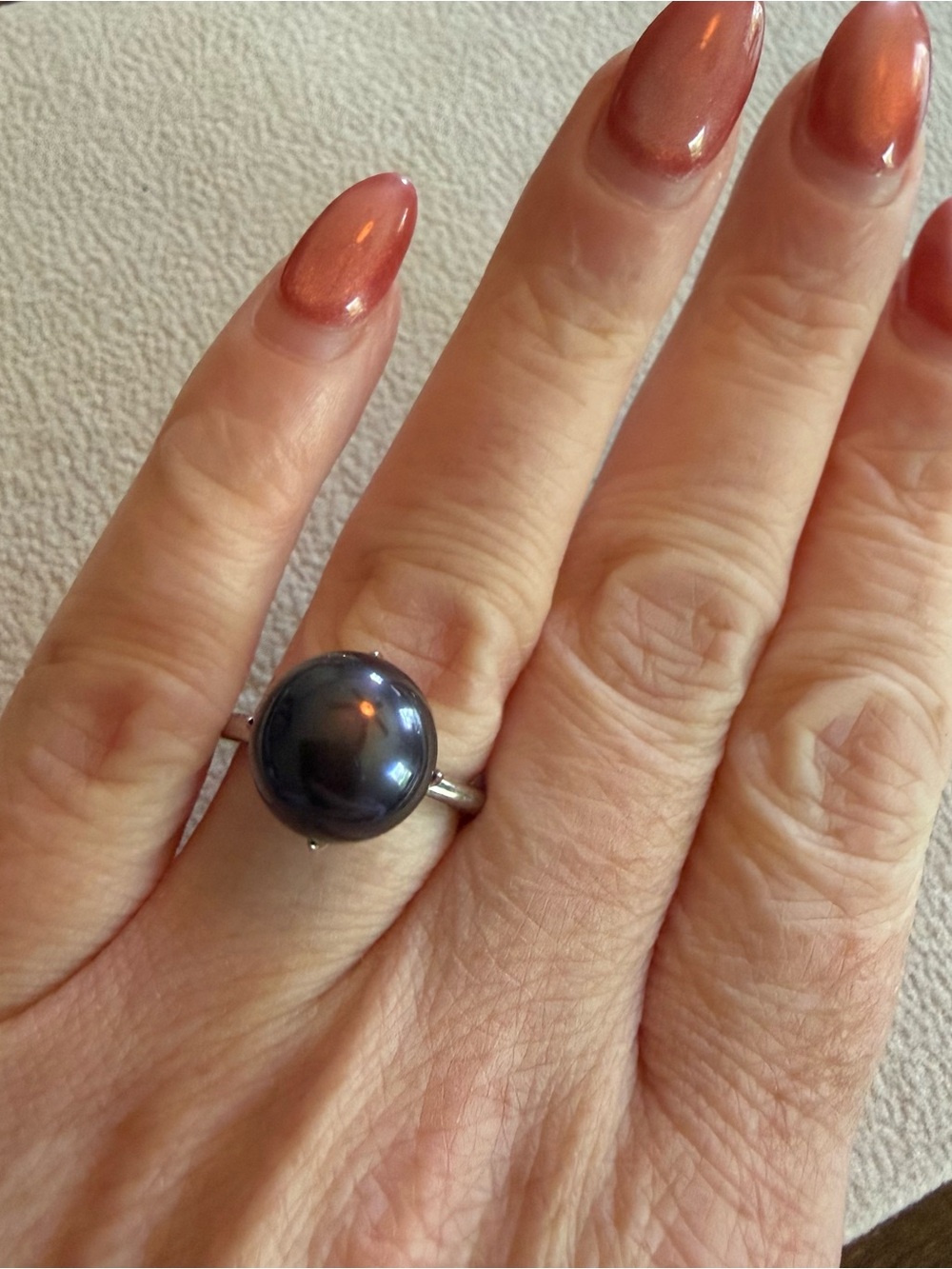 Honora Classic Black Pearl Sterling Ring